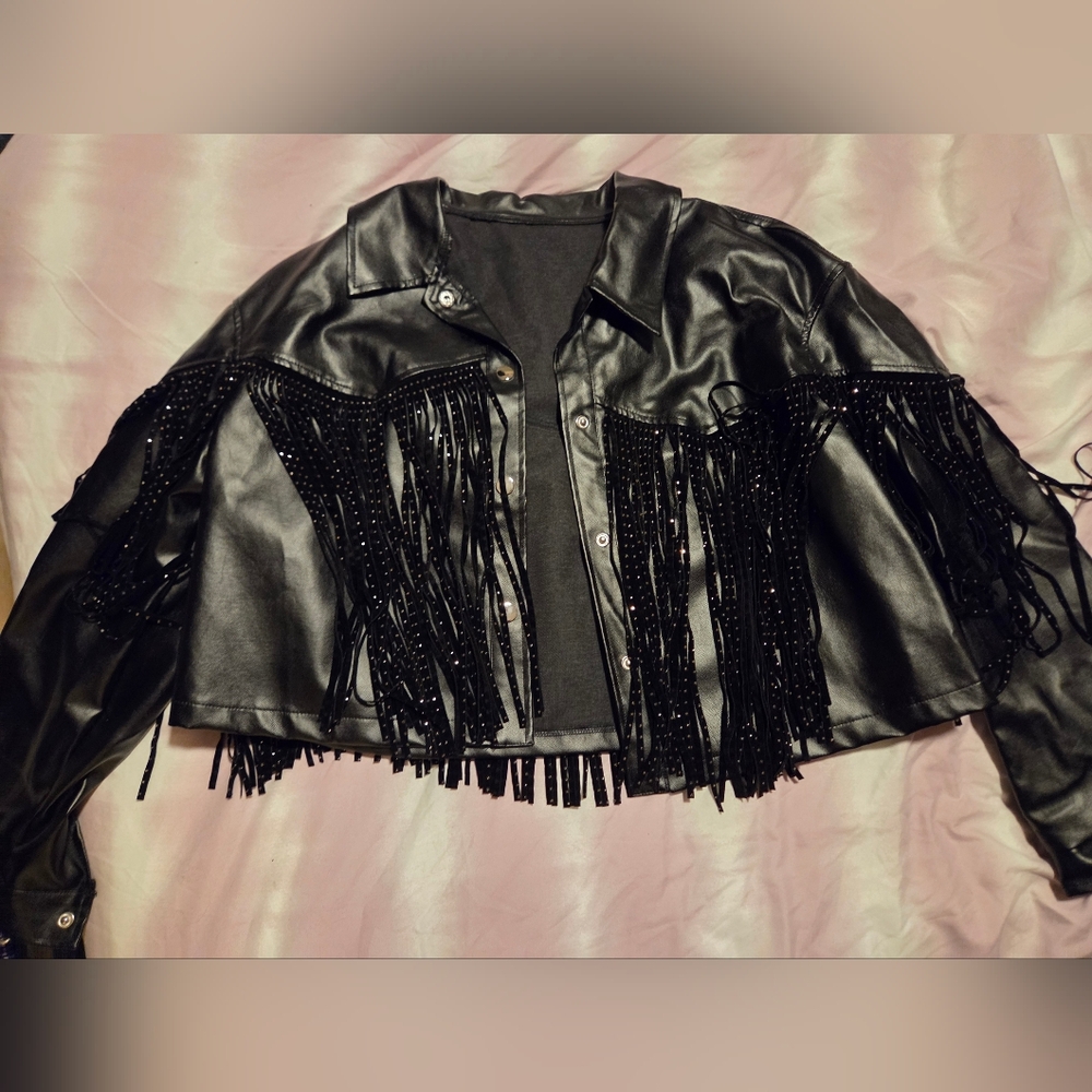 Black Fringe Women's Jacket